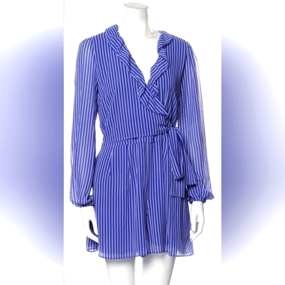 Michael Kors striped ruffle v-neck bow tie preppy nautical romper - Picture 1 of 4